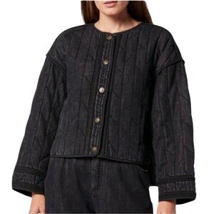 Joie York Crop Quilted Cotton Blend Jacket Small
